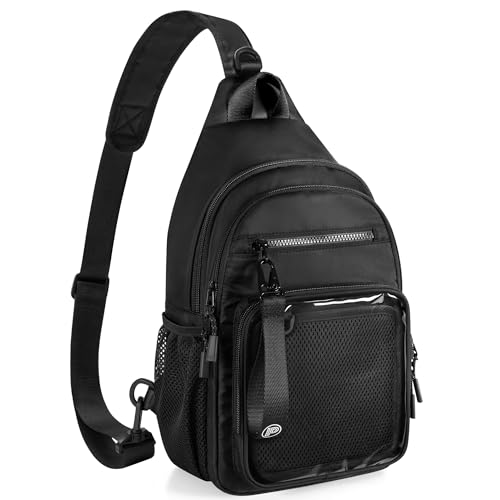 Prokva Ita Bag Crossbody Pin Display Sling Bag with Insert, Ita Chest Pack Backpack with Clear Pocket for Trading Pins, Comic Con, Travel, Black - Image 8