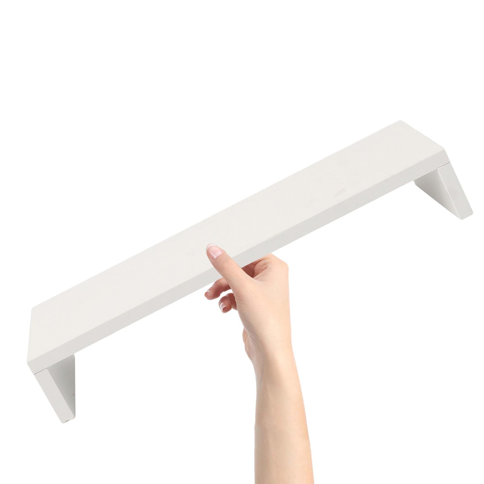 Soporte Elevador de Monitor de Madera Blanco Capacidad Resistente y Bordes Suaves para Escritorio, Adecuado para Estudiantes y Entusiastas del Maquillaje