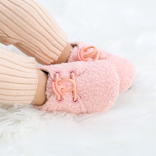 WILLFUN Baby Girls Boys Fleece Booties Infant Winter Indoor Slippers Soft Sole Toddler First Walkers Crib Shoes3