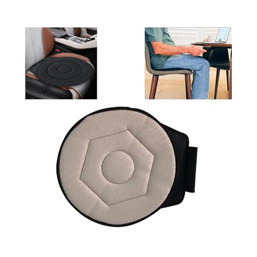 Firtideti 360° Rotating Seat Cushion for Car, 2024 New 360 Degrees Elderly Support Non Slip Cushion Swivel Seat Cushion, 360 Degree Easy Rotating Seat Cushion for Car Office Home (A-Khaki)
