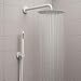 Set Doccia Completo, Soffione Tondo 250Mm Con Doccetta, Braccio 35Cm, Finitura Bianco Opaco, Acciaio Inox - 3