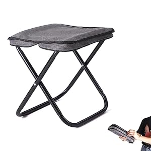 Portable Stool, Foldable Camping Stool, Zip Packed Stool Convenient for Travel/Hike/Wait in Line