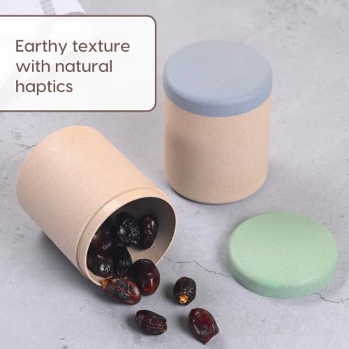 Image of Eha Earth Friendly Canister Set of 4 Made with Rice Husk| Kitchen Jar 400ml | Storage and Containers | Air tight containers for kitchen storage | Multilight