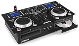 Mesa de mezclas controladora, reproductor de CD, DJ Vonyx CDJ500 (con amplificador integrado de 2 x 100 W, 90 dB, 20-20000 Hz, RCA, 115-240 V)