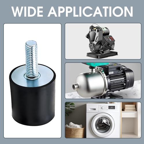 4 Stück Gummipuffer M6, D20mmxH20mm Silentblock Gummihalterungen Stoßdämpfer Schwingungsisolatoren Schwingungsdämpfer Antivibrations-Gummidämpfer für Benzinmotoren Wasserpumpen Dieselmotoren Waschmasc
