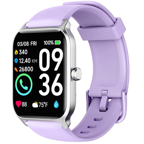 Woneligo Smart Watch - Purple, Silicone Band, 1.8