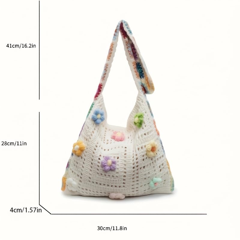Bolso Tote de Crochet Boho para Mujer miniatura 4