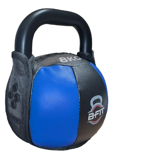 Image of B Fit PU Leather Premium Soft Kettlebell with Handle for Weightlifting, Conditioning, Strength and core Training (8 Kg)