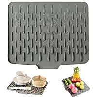 Abtropfmatte für die Küche,ablaufmatte spüle silikon,geschirr abtropfmatte,mit geneigter Wasserumleitungsmatte für Küchenspüle, Badezimmer-Arbeitsplatten (1pcs 40 x 32.5 cm)