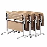 Rollbarer Klapptisch mit feststellbaren Rädern – Stabiler Metallrahmen für Büro, Arbeitsplatz, Studio oder Zuhause