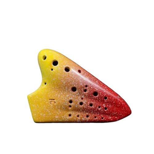 オカリナ楽器 セラミックプロフェッショナルオカリナアルト C キーカラフルなトリプルオカリナ AC 3 チューブ 16 穴ヴィンテージレア楽器(Color:7)