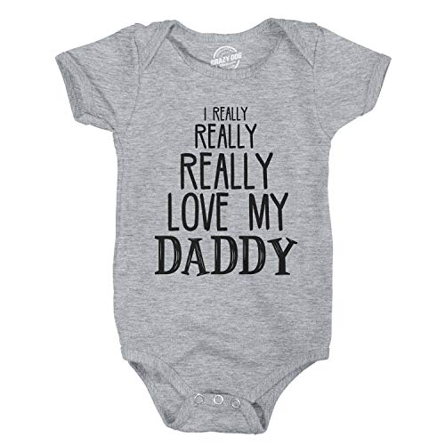 Image of I Really Really Love My Daddy Cute Fathers Day Funny Baby Shirt Newborn Gift