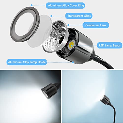 Deeffe Magnetic LED Work Light with Flexible Gooseneck and Magnetic Base, Magnetic LED Lamp 750 Lumen for Work Bench, Sewing Machine, Auto Repairing, Grill Lighting - Image 4