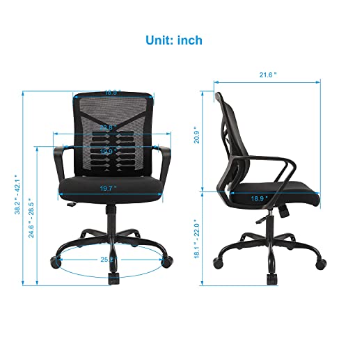 Enjoyseating Home Office Desk Chairs,Ergonomic Mesh Chair With Lumbar Support Adjustable Height Swivel Computer Task Chair #TOP2