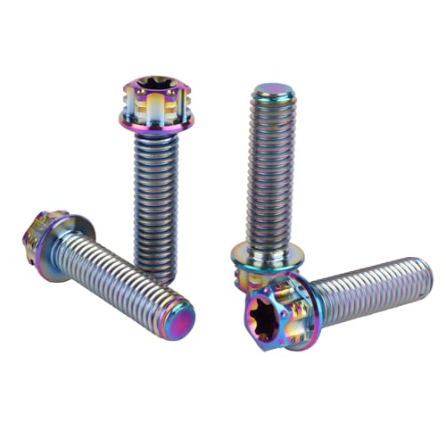 Image of 4Pcs Titanium Bolt Flange Torx Head M8 M10 x 20 25 30mm Screw Bolt for Motorcycle Car Modifications (Rainbow, M8x30mm)