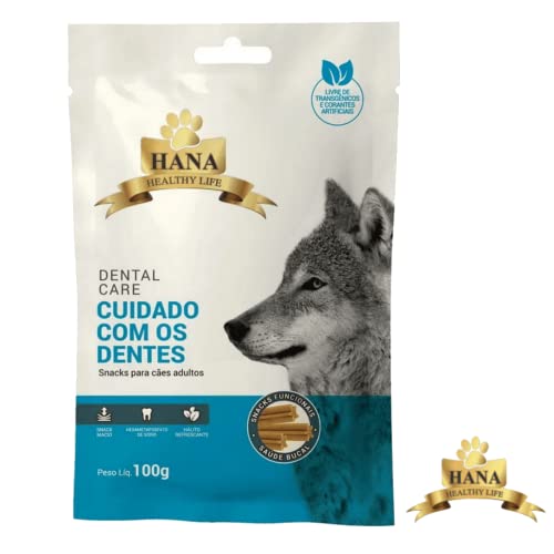 Kit 5 Snacks Hana Healthy Life Dental Care- Cuidado C/os Dentes- P/Cães Adultos- 100g