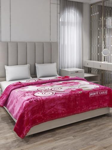 Image of Monte Carlo Double Bed Heavy Winter Blanket (160 X 220) Roman Plus 1 Ply Super Soft 550 GSM | 3 KG, (240x220 CM), Magenta