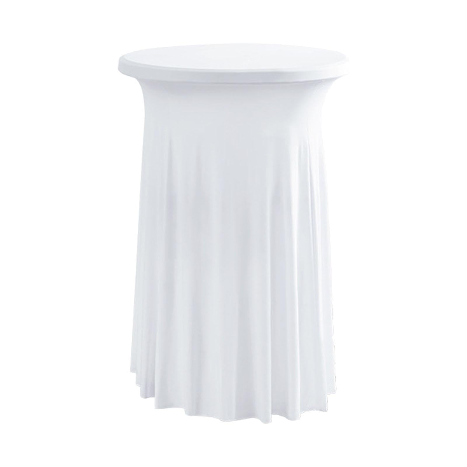 NIVAA Cocktail Table Tablecloth Stretch Decorative with Skirts for Events Cake Bar White-image-33