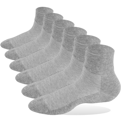 Forcool Non Binding Loose Top Seamless Ankle Low Cut Cotton Diabetic Socks for Men and Women, M/L/XL, 3/6 Pairs