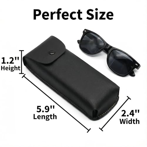 Image of Vintage PU leather Sunglasses Case Portable Protective Case for Glasses