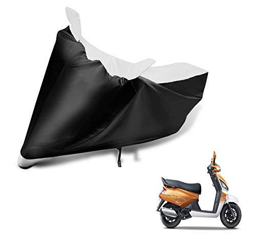 Image of Auto Hub Scooty Cover Compatible with Gusto with Mirror Pocket, Dustproof, Heat Resistant, Triple Stitched, Gusto Scooty Cover- Black, White