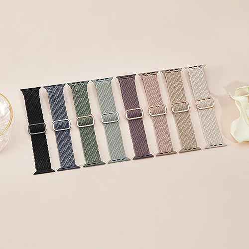 Image of Braided Solo Loop Compatible with Apple Watch Band 38mm 40mm 41mm 42mm 44mm 45mm 46mm 49mm Women Men, Adjustable Stretchy Bands Elastic Sport Strap for iWatch Series 11 10 9 8 7 6 5 4 3 2 SE Ultra 3 2