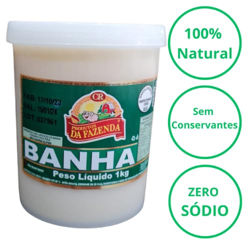 2 Kg Banha de Porco Gordura Suina Pura e Artesanal