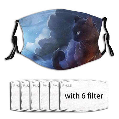 Warrior Cat Fashion Face Mask With Filter Pocket Washable Reusable Face Bandanas Balaclava With 6 Pcs Filters #TOP11