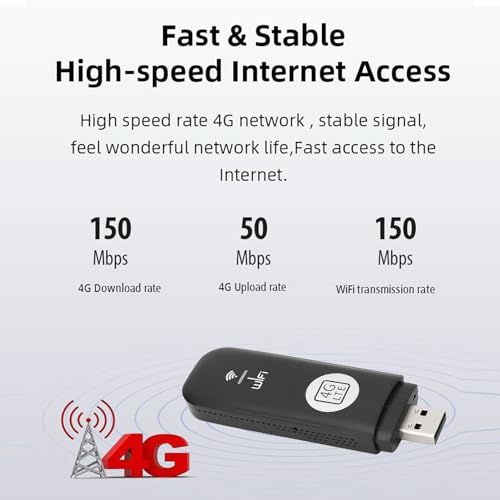 Image of Sanpyl 4G USB WiFi Router, Pocket Mobile Hotspot Portable WiFi Device with SIM Card Slot, for Laptop Phone Tablet, Up to 10 Users