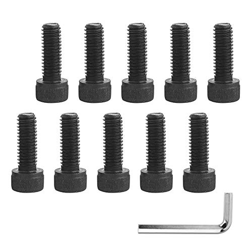 DAZISEN Acier Carbone Vis de Vélo - Lot de 11 Pièces pour Vélo Vis Cylindrique Hexagonaux Vis à Six Pans Creux Boulon pour Vélo, Noir, (M5x16)*10+Clés Allen*1 Cover