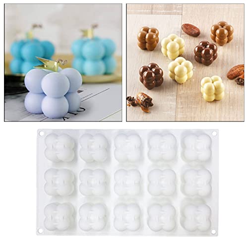 T TOOYFUL 15 in 1 Silikon Kerzenform Mini Bubble Ball Form Kerzen Schokoladenhandwerk Wachs Gips Fondantform Kerzendekor – Bild 4