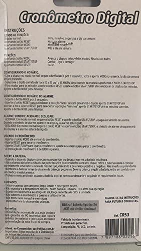 Cronometro progressivo de mão digital e alarme para esporte