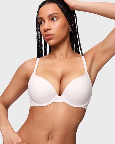 INLYRIC Women's Push Up Bra Tshirt Demi Supportive Bras Underwire Plunge Padded Comfortable Inbarely Plus Collection4