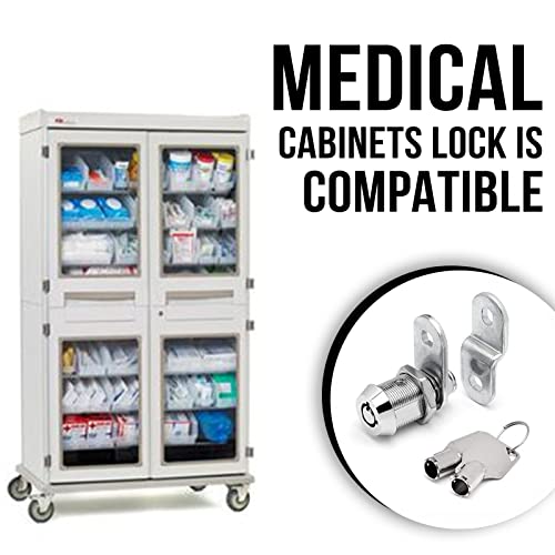 Westway Locks 7/8" Tubular Cam Lock With Chrome Finish - Keyed Alike 1 Pack With 2 Keys, 1 1/4" Cam And Offset Cam Lock - Cabinet Lock, Drawer Lock, Rv Compartment Lock, File Cabinet Lock #TOP5