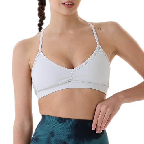 Image of AUROLA Mercury Workout Sports Bras Women Athletic Removable Padded Backless Strapy Minimal Crop Top