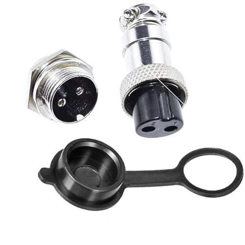 Conector aviación metálico GX16-2P 16mm 2 pines set 2 miniatura 5