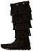 Minnetonka Women's 5-Layer Fringe Boot,Black,9 M US