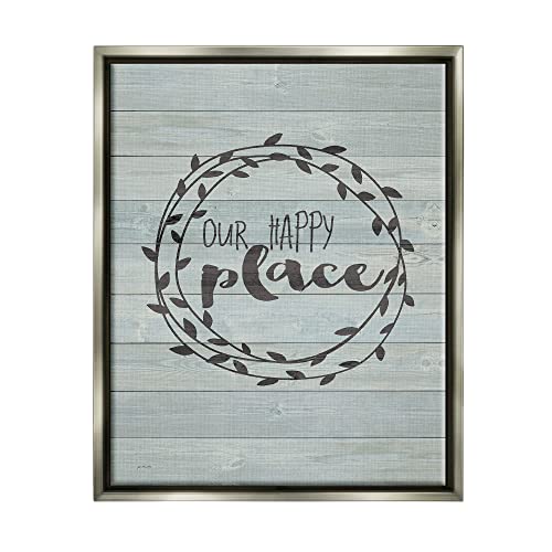 Our Happy Place Plank, 17 x 21 Inch Canvas in Floater Frame