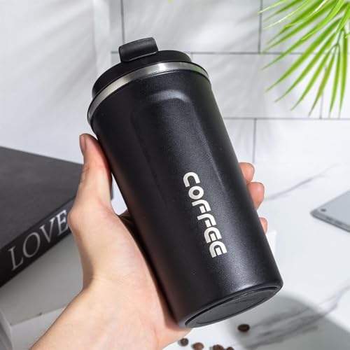 Copo Térmico Cafe Cerveja Com Tampa Aço Inoxidável Anti-vazamento 500ml