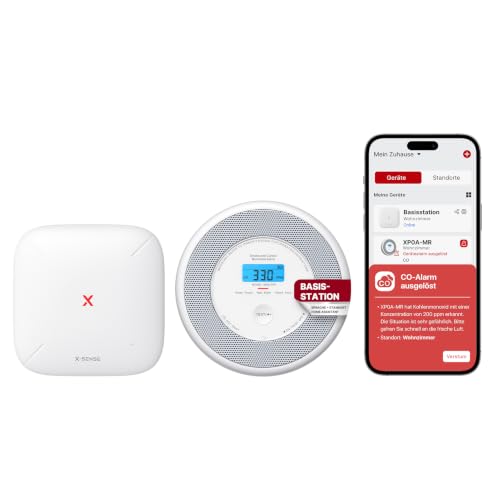 X-Sense WLAN-Rauch- und Kohlenmonoxidmelder, Sprachalarm und Standortansage, 2-in-1 Rauchmelder mit SBS50 Basisstation, XP0A-MR11, 1 Stück – Ansicht 1