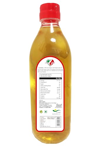 Image of Long Live Castor Oil Wood Pressed - 500Ml | Pure Cold-Pressed Arandi Oil By Farmers Society | Edible | Hair Growth Skin Care Moisturizer Nails Luscious Eyelashes
