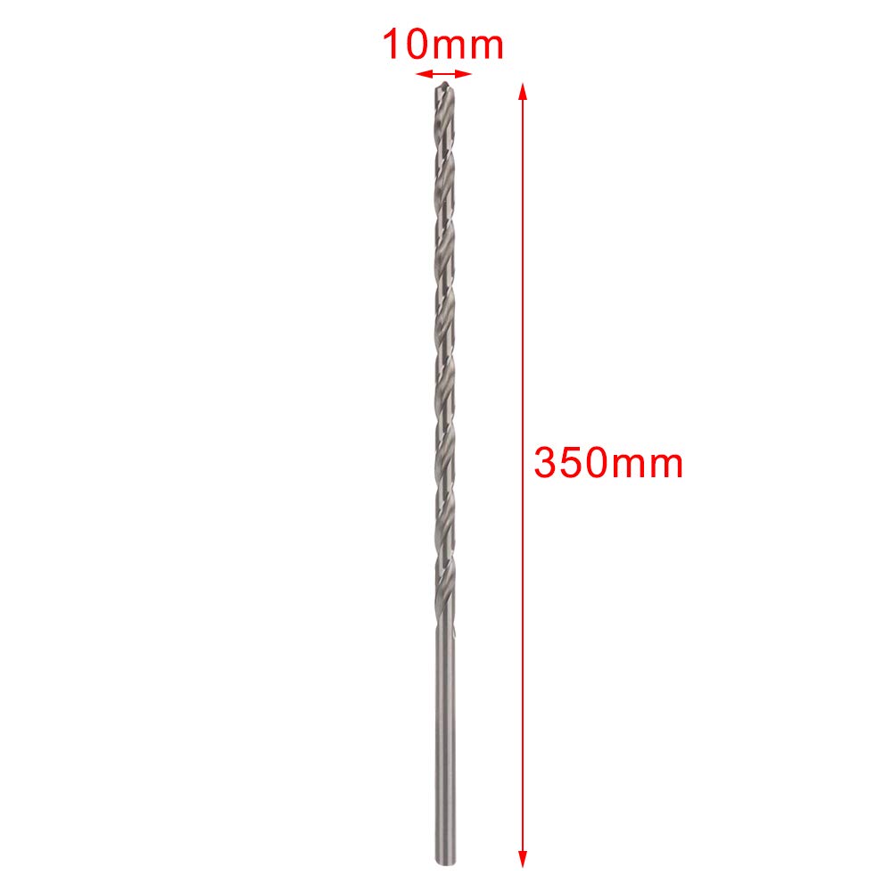 belupai Broca helicoidal extralarga de 350 mm HSS, vástago recto, 10 mm