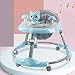 GPAIHOMRY Andador plegable para bebé con luz musical, 6 ruedas universales antivuelco de altura ajustable, andador plegable antio, adecuado para niñas y niños de 6 a 18 meses (color: azul)