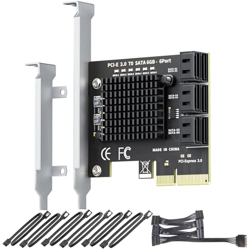 Image of 6-Port SATA Expansion Card (PCIe 3.0 x4 to 6Gbps SATA Card), Compatible with Windows /Mac /Linux /NAS (6 Port-PCIE X4)