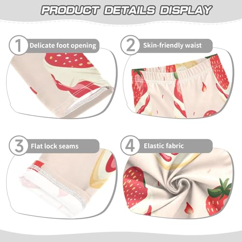 Bolaz Toddler Girls Leggings Printed Yoga Pants Leggings Strawberry Cake for Kids3
