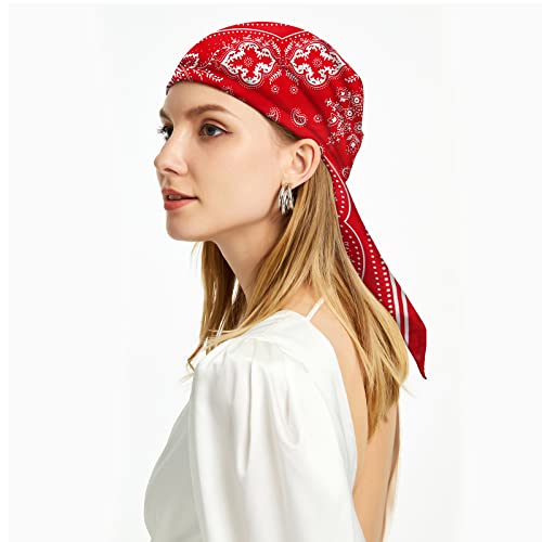 Mokoomiss Silk Feeling Scarf Medium Square Satin Head Scarf for Women 27.5 × 27.5 inches2