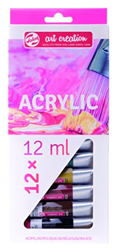 Talens Art Creation Acrylic Paint Starter Set, 12 Colors (12 ml tubes) | Painting for Adults