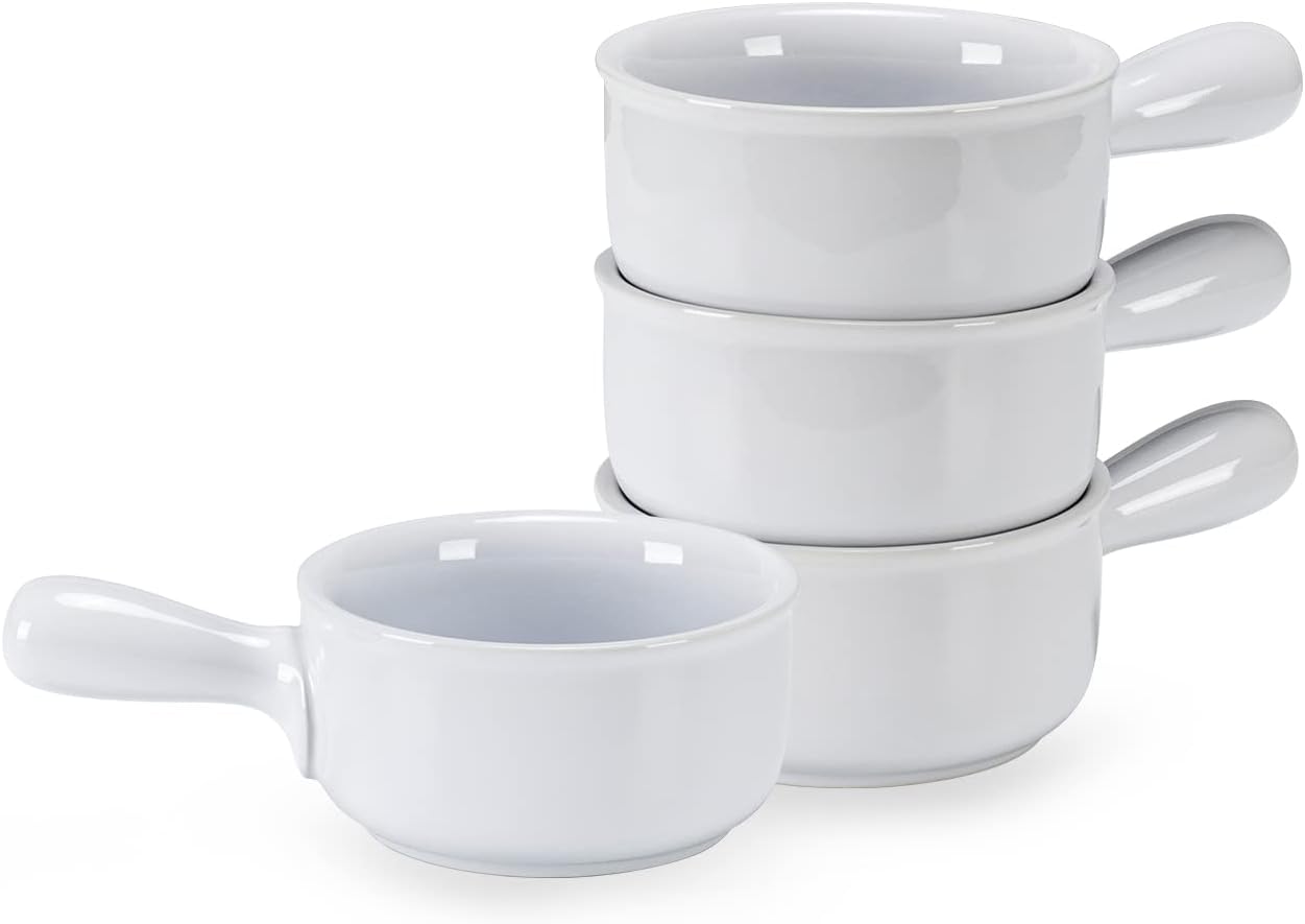 Set of 4 White Porcelain Soup Bowls Amazon.co.uk Home & Kitchen