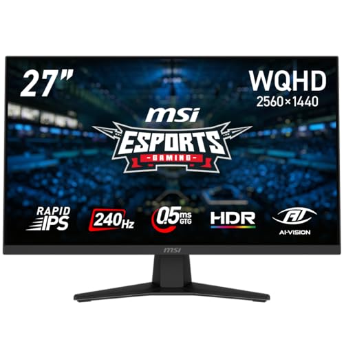 msi ゲーミングモニター 27インチ WQHD 240hz WQHD 240Hz対応RAPID IPS搭載27インチゲーミングモニター高精細