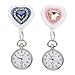 ABOOFAN 2 Stücke Krankenschwester Uhr Herz Taschenuhr Ansteckuhr Brosche Schwesternuhr Quarzuhr Krankenschwesteruhr Digital Quarzwerk Pflegeuhr Armbanduhr Fob Uhr für Arzt Damen Student Geschenke
